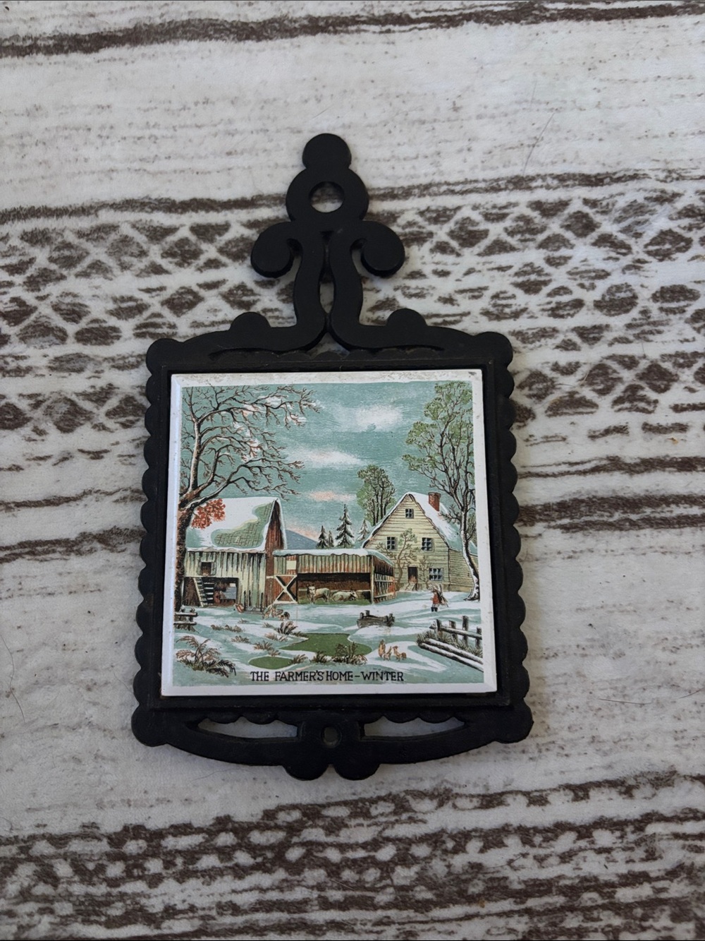 Black Framed Winter Farmhouse Wall Plaque - Home Holiday